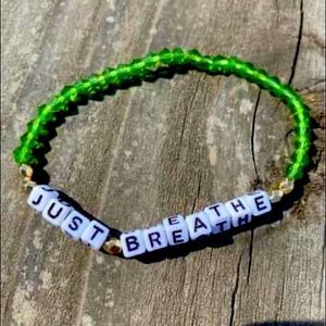 Green just breathe bracelet